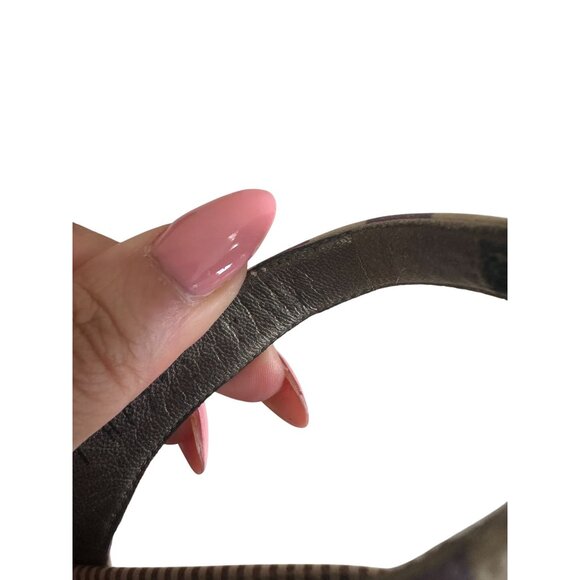 SALVATORE FERRAGAMO Purple White Striped Slingback Heels Size 7 - Picture 10 of 14